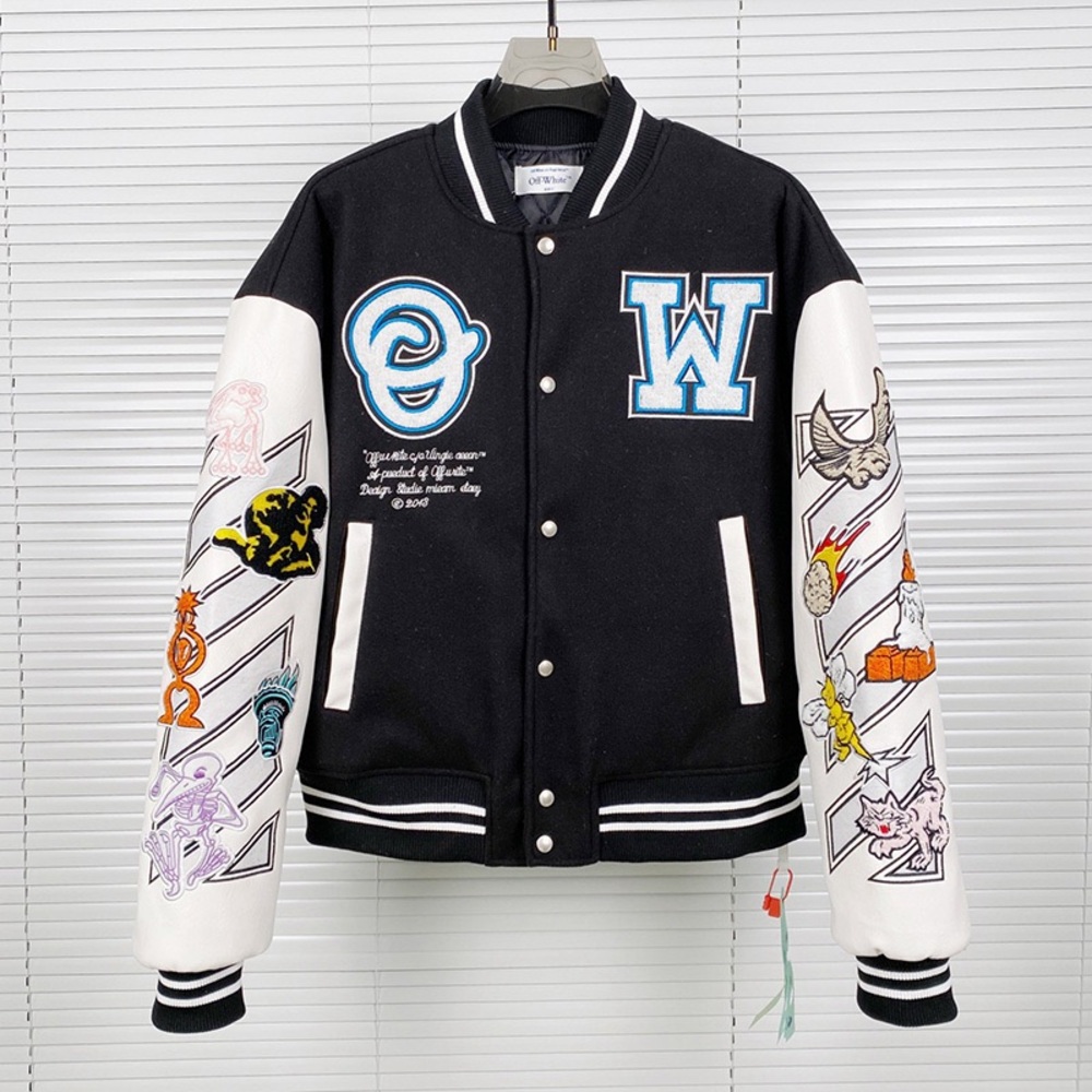 Off-White Black Embroidered Baseball Jersey